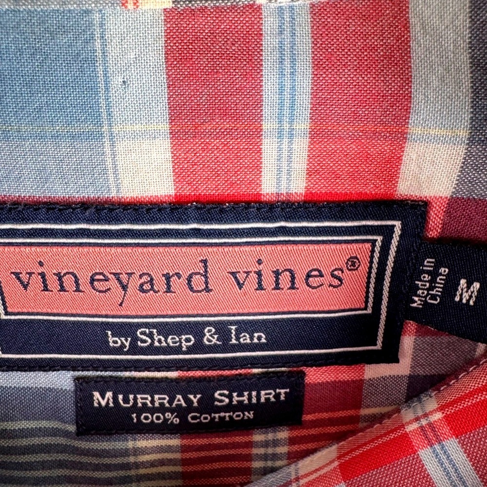 Vineyard‎ Vines Murray Shirt Mens M Plaid Button Down Cotton Long Sleeve Preppy - Picture 3 of 7